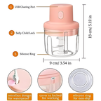 Mini Electric Food Chopper 250ml – Garlic, Onion & Vegetable Cutter